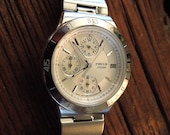 Super low price Rare model beautiful Women's Citizen Wicca Chronograph white Daytona face stainless steel band