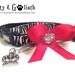 Dog or Cat Collar Zebra with Red Bow - Xsmall - Free Charm