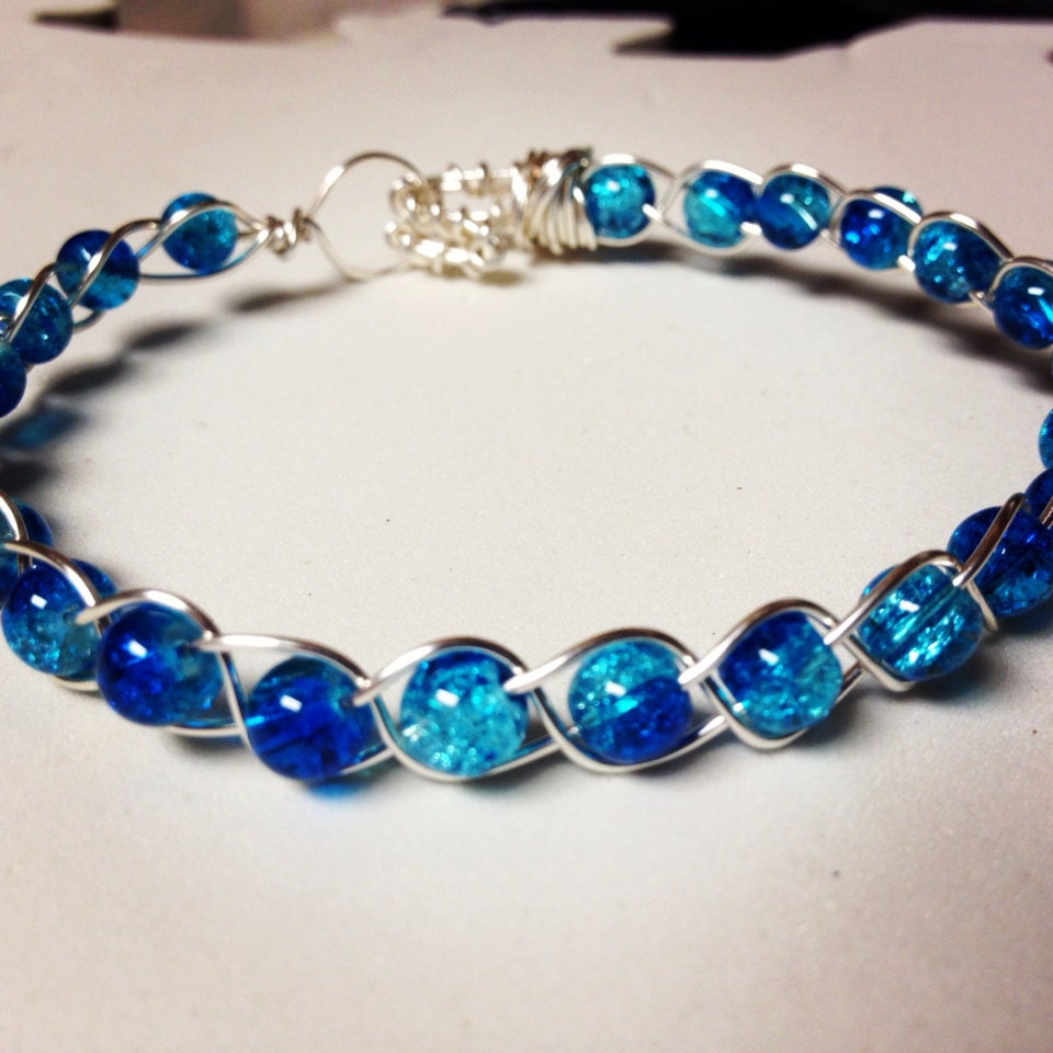 Caribbean Blue Braided Bracelet