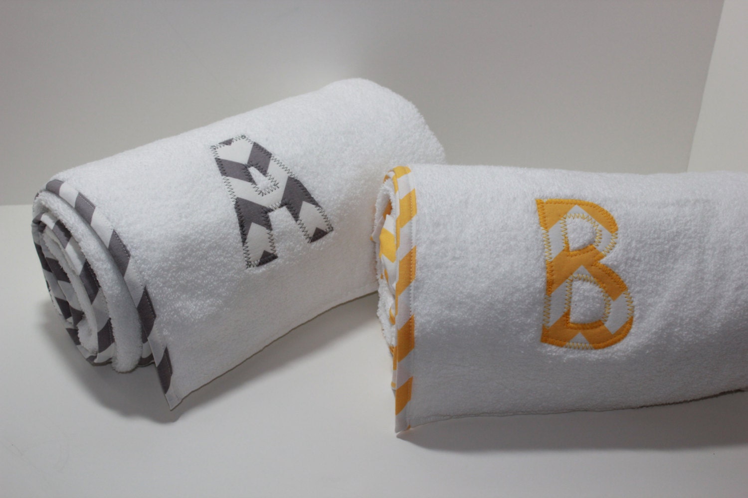 Personalized baby towel CHEVRON hooded bath - shower gift