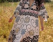 Spring Flowers Pretty Print One of a Kind Vintage Indian Cotton Handmade Kaftan