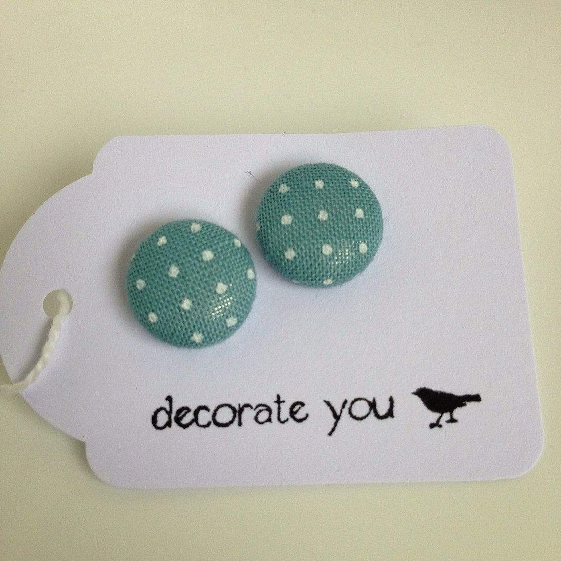Polka Dot Earrings - blue and white 