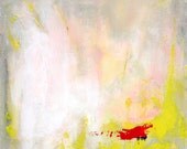 Yellow Pink Original Abstract Painting 12x12 acrylic contemporary art on canvas board gift for her