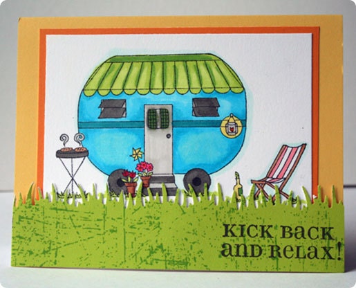 Handmade Camper "Kick Back and Relax" Card