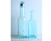 Vintage Glass Bottles Aqua Blue Instant Collection Apothecary Medicine