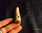 OOAK Handmade Deer Antler Travel-Pocket Pipe - with Semi Precious Stone - Native American