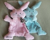 PERSONALIZED - Bunny Rabbit Pink Plush Softie "Flat Little Bunny Rabbit"