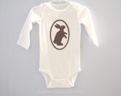 Chocolate Brown Bunny Rabbit Screenprinted One-Piece Bodysuit Infant Toddler Baby Outfit Onesie