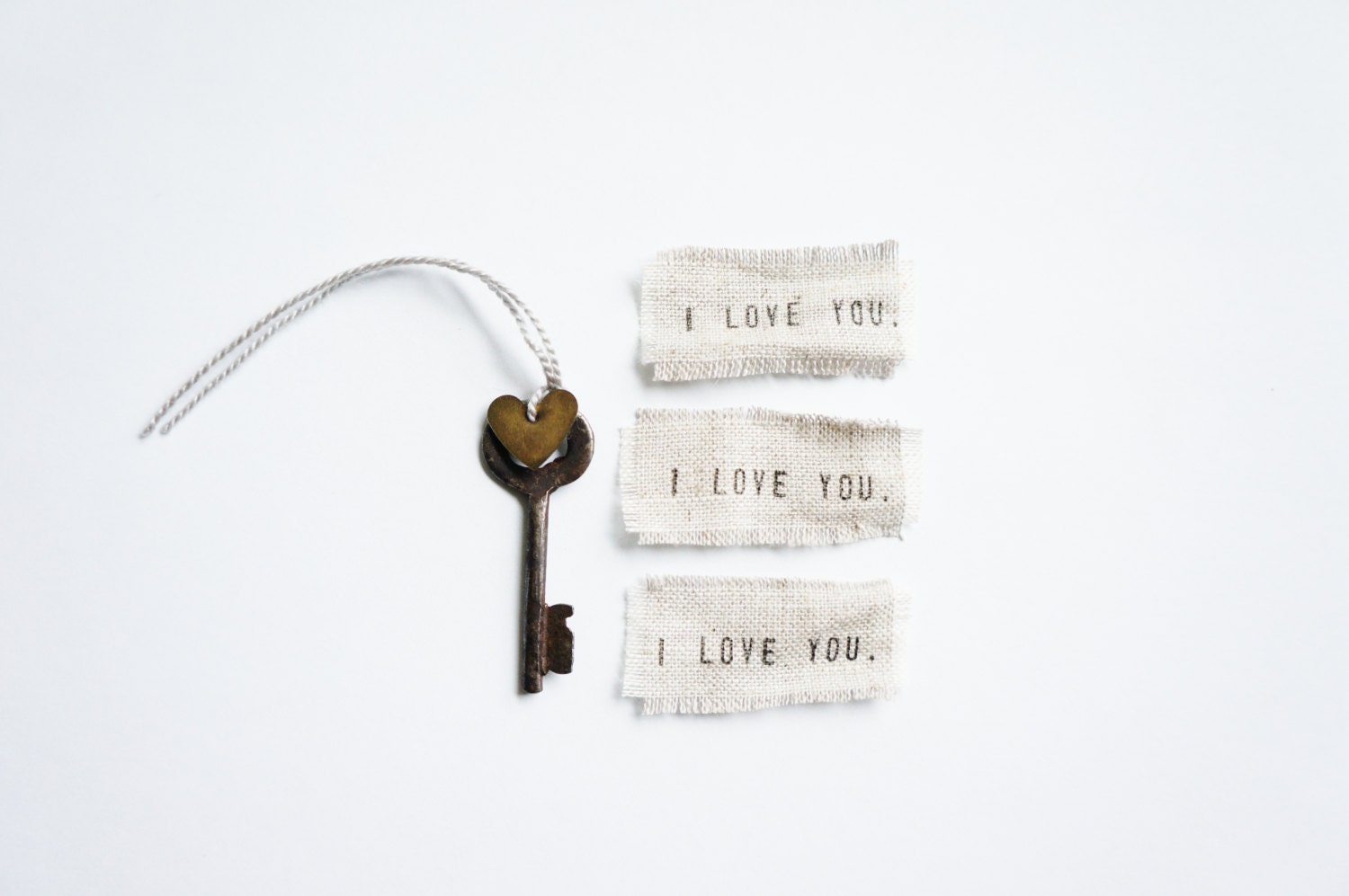 Antique Skeleton Key, Key to My Heart, Mini, Monogrammed Heart, Wedding Day- Free Shipping