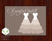 Greeting card - Your perfect match - lesbian marriage, LGBT wedding