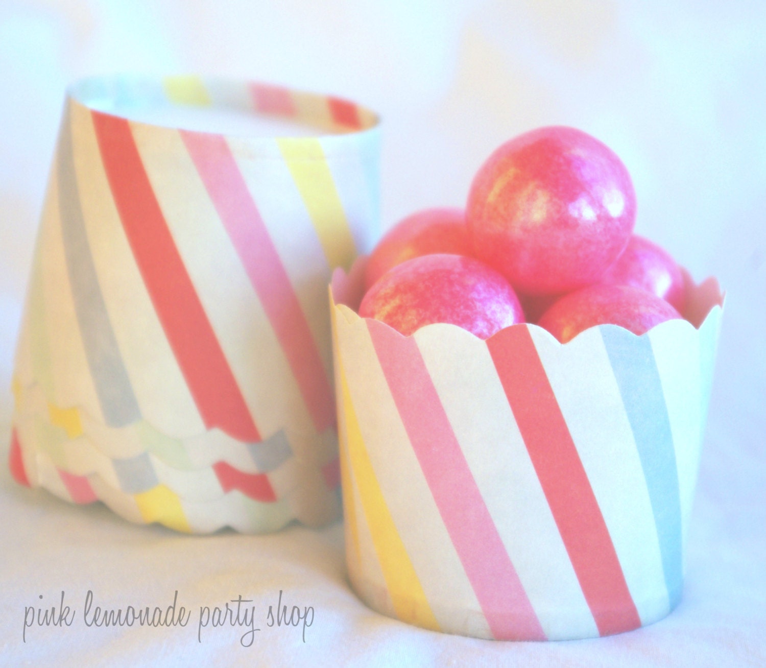Multi stripe-Nut/Candy/Baking Cups--20ct--Parties--cupcakes-gumballs-snacks