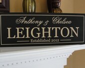Personalized Family name signs last name sign Custom Wooden signs Engraved Custom wedding gift Established family sign Couples Name Plaque