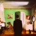 Surreal Collage Art, Mixed Media, "The Green Room"  8 x 10, Avant Garde, Eahkee Arts