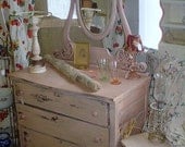 Sale Vintage Milk Paint Oak Dresser With Mirror Pink Prairie Cottage Chic Precious