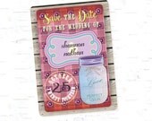 Rustic Mason Jar Save the Date: 5x7 Announcement, Recycled Envelope