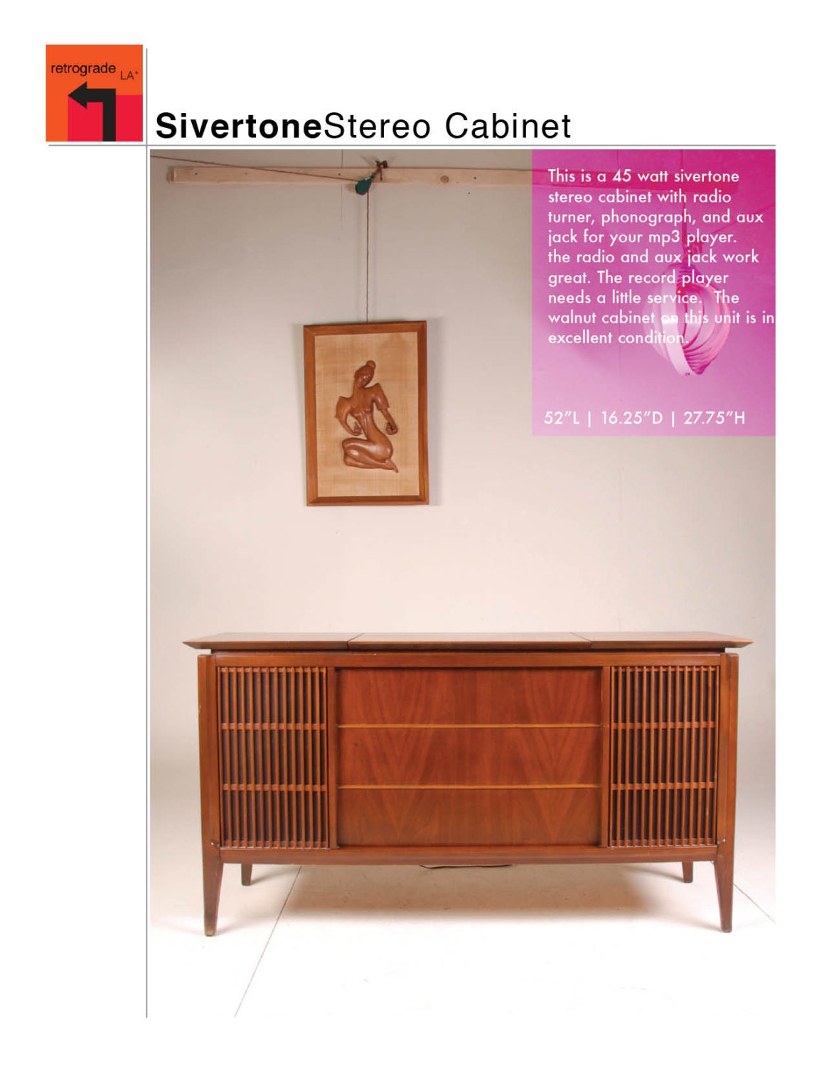 Silvertone Walnut Stereo Cabinet