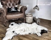 Sheep Skin Rug black and white