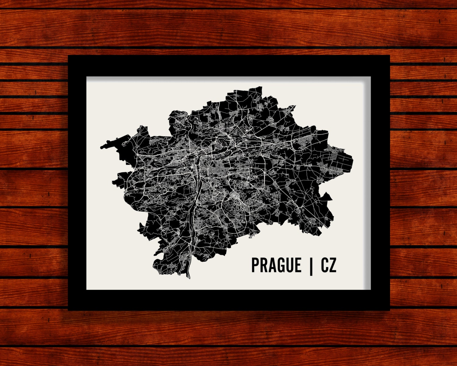 Prague Map Art City Print, 18 x 24