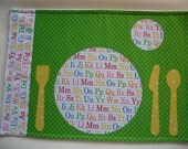Alphabet Lines Montessori Reversible Cloth Placemat to Learn to set the table