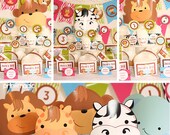 Instant Download Jungle Animal Birthday or Baby Shower Party Printable Kit with Changeble Text