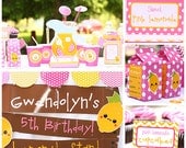 Instant Download Pink Lemonade Birthday Party Printable Kit with Changeble Text