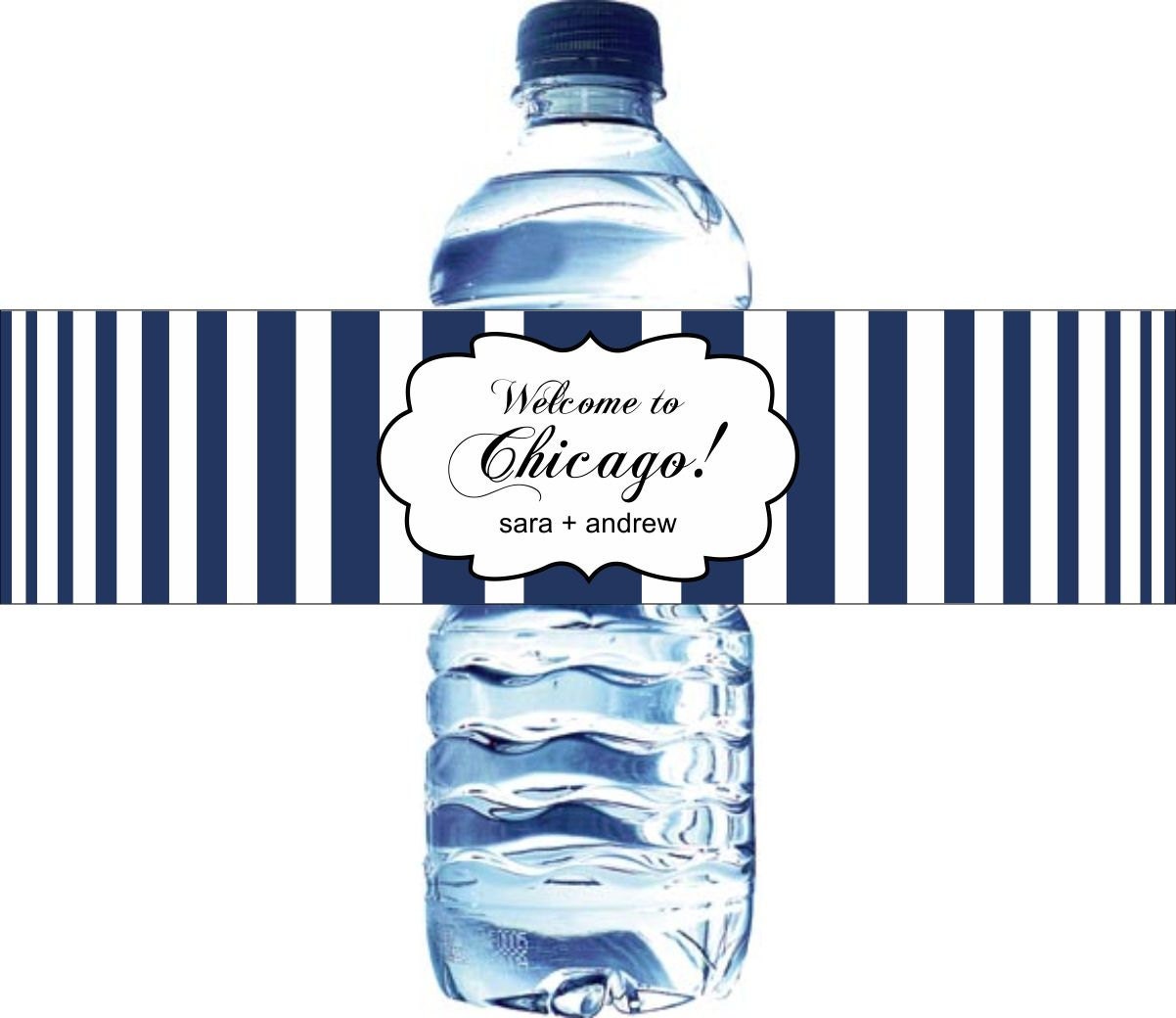 50 Waterproof Water Bottle Labels - Printed labels with your wedding colors Il_170x135
