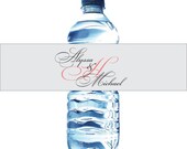 100 Fancy Monogram Water Bottle Labels - Printed labels with your wedding colors Il_170x135