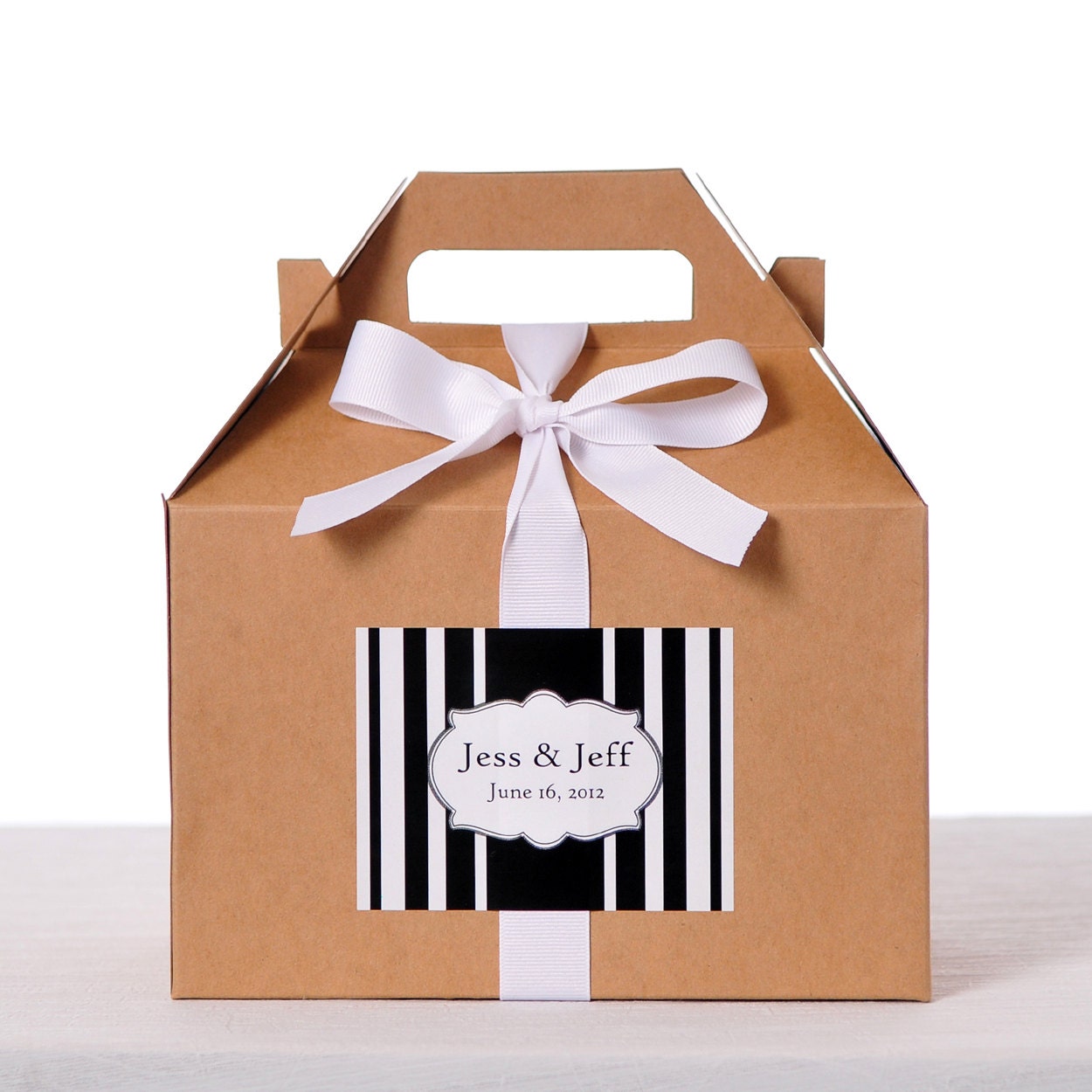 Gable Wedding Box Set of 8 - Wedding Favor Box / Welcome Box Labels Il_570xn