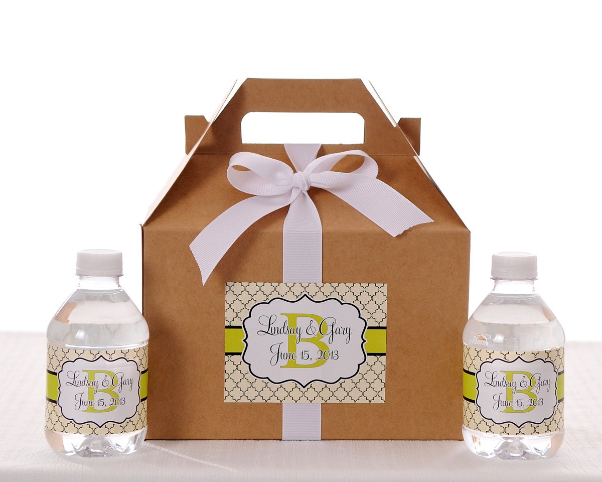 Gable Wedding Box Set of 24 - Wedding Favor Box / Welcome Box Labels Il_570xn