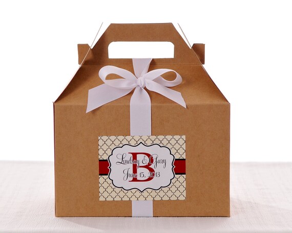 Gable Wedding Box Set of 8 - Wedding Favor Box / Welcome Box Labels Il_570xn