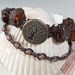 Macrame Leather Bracelet Duo "Coos Bay" Brown Tree of Life Recycled Glass Boho Surfer Style "Betty Bracelet"