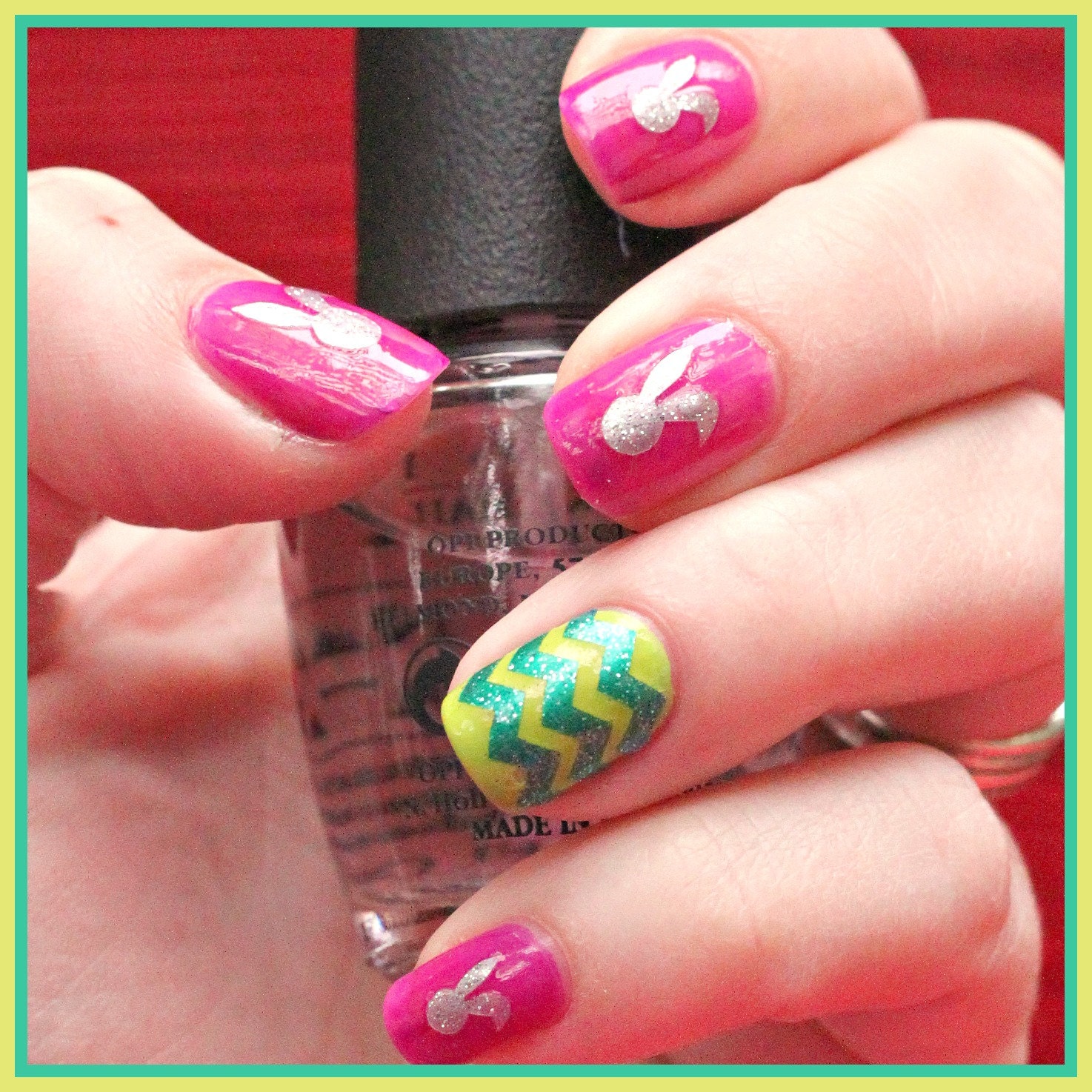 NAILED IT DECALS: 1 Sheet of 24 Bounching Bunnies Nail Decals (You Pick the Color)