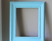 Large Blue Frame Wall Photo Picture Aqua Turquoise Unique Modern Decorative Portrait Ornate