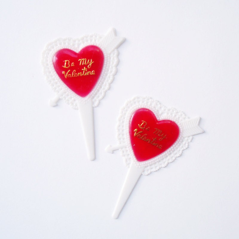 12 Be My Valentine Heart Cupcake Toppers Valentine Cake Picks Il_570xn