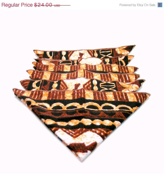 20% OFF SALE Retro Tiki Napkins, Vintage 1960s Hawaiian Washable Cloth Linens