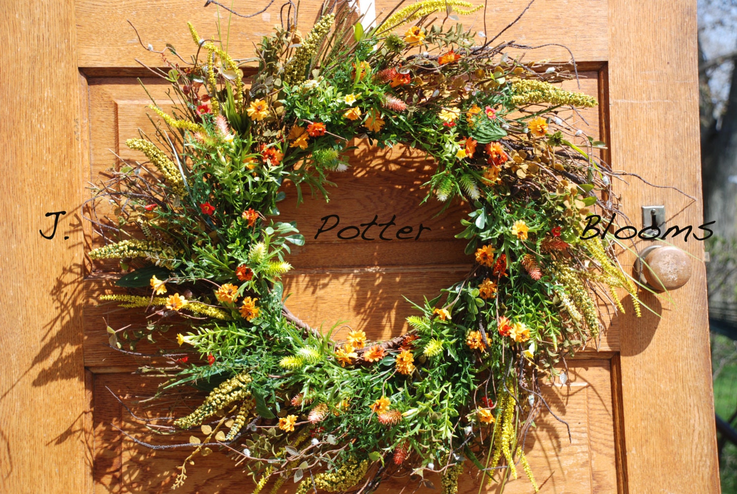 Meadow Wreath, Cottage Wreath, Summer Door Decor, Front Door Decor, Wedding Wreath, Country Chic, Twig Wreath