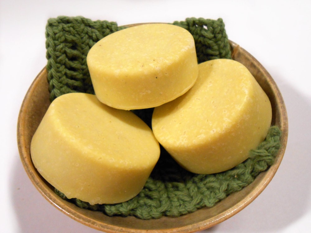 Cucumber and Green Tea Salt Soap in Yellow-Green, Sea Salt Soap