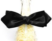 Handmade Black Satin Self Tie Bow Tie