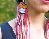 ROSE DREAM Long Feather Earrings