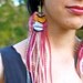 ROSE DREAM Long Feather Earrings