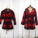 1970s wool coat / vintage 70s plaid Woolrich coat / Miss Bunyan coat