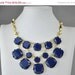 Navy Bubble Necklace, Navy Statement Necklace, Resin Jewelry (FN0574-Navy)