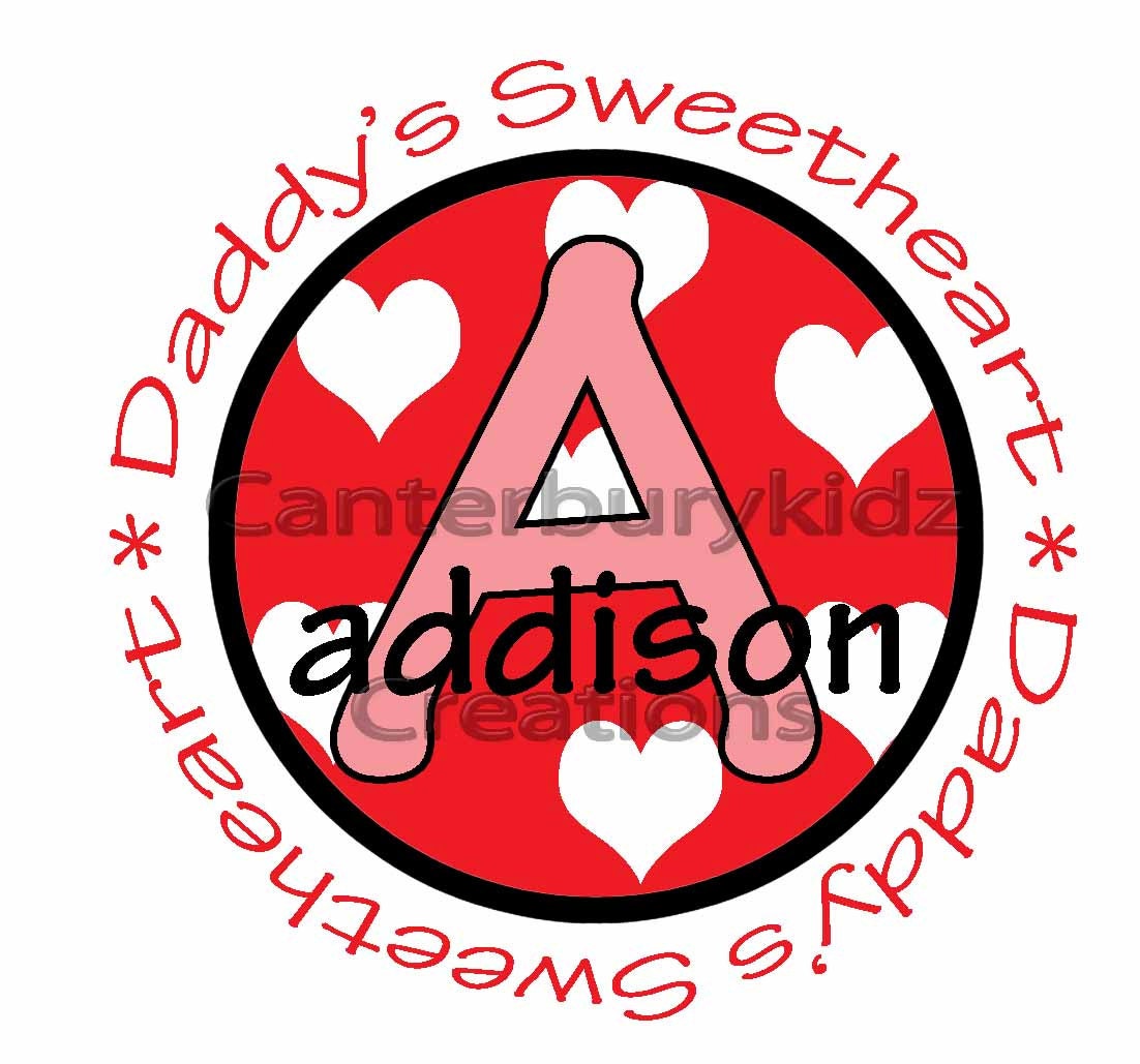 DIY Printable Daddy's Girl Initial Iron On Transfer Custom - Personalized Design - Daddy's Sweetheart - Big Sister