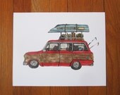 Red Wagoneer Print
