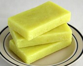 Olive Oil Soap, Lemongrass Sage Scented, Shea Butter Soap, Hot Process Soap, Handmade Soap, Vegan, Chartreuse, Yellow Green, FREE SHIPPING