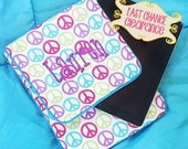SPRING CLEARANCE - Personalized Peace Sign Print Tablet Case Great Holiday Gift