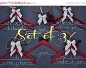ON SALE 10% DISCOUNT- Set of 3 personalized hangers - perfect for bridal party