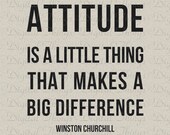 Winston Churchill Attitude Quote Printable Typography Digital Download for Iron on Transfer Fabric Pillows Tea Towel DT1359
