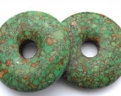 Mosaic Green Turquoise Stone Donut Pendant