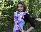 Felted ruffled scarf / purple and lilac/   felted boa scarf / gifts ideas for women/ Ready To Ship